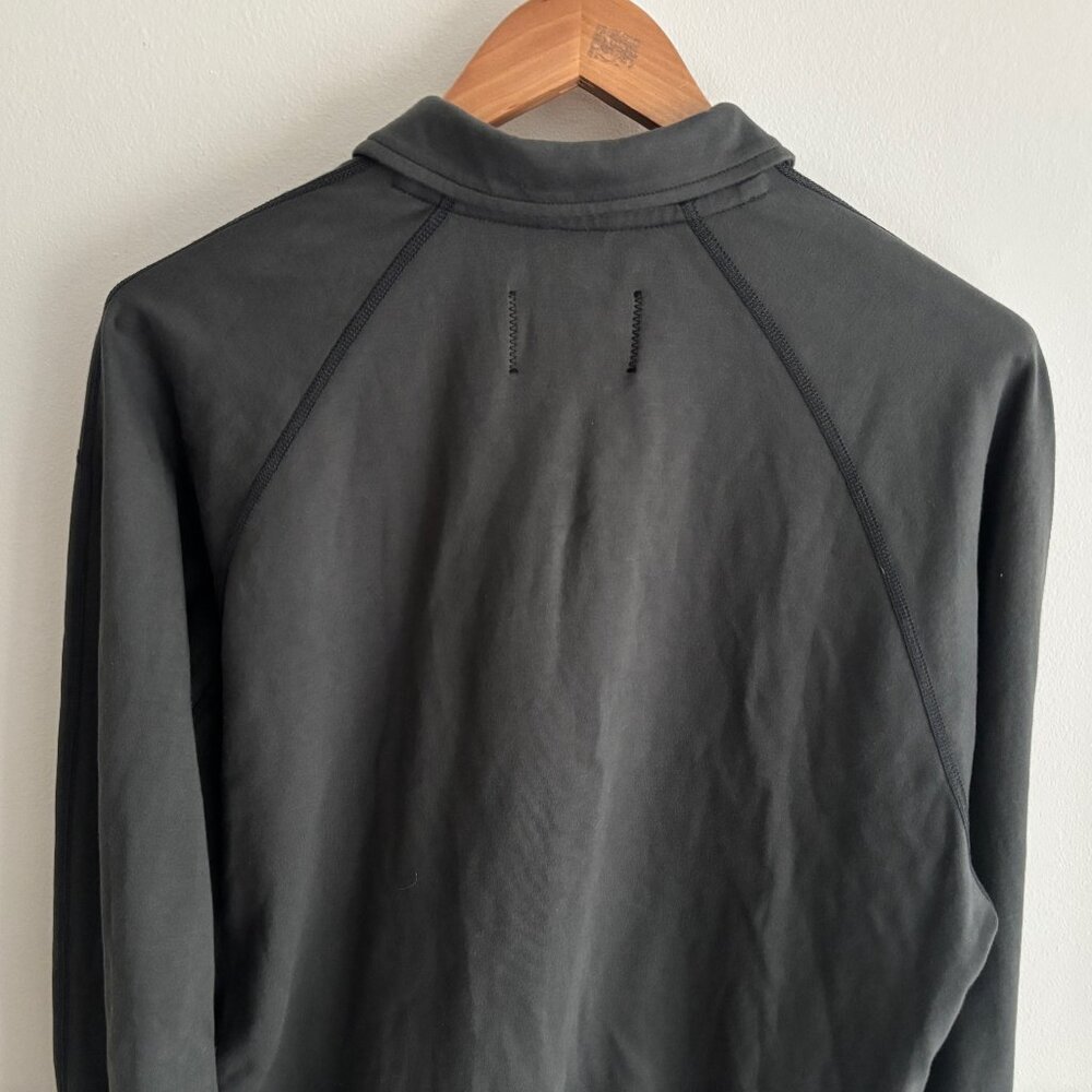 Reigning Champ Olive Green Quarter Zip Long Sleeve Polo - Medium - Picture 8 of 9